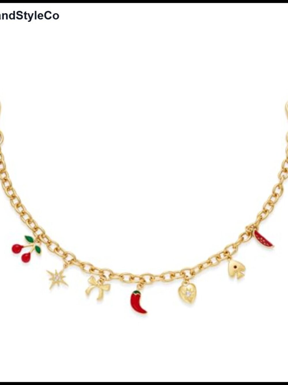 Gold Plated Fruit Bag Charm Chain Keychain